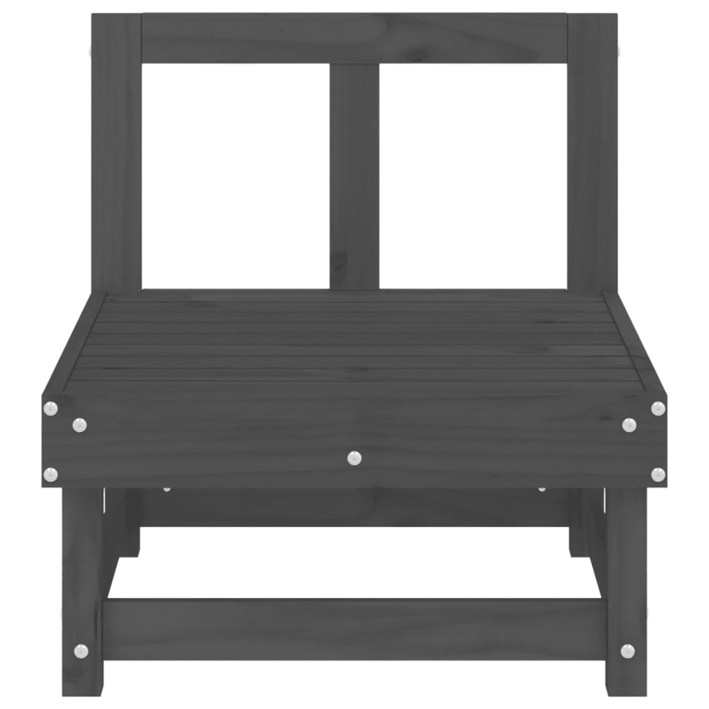 Divani Centrali da Giardino 2 pz Grigi Legno Massello di Pino | homemem39