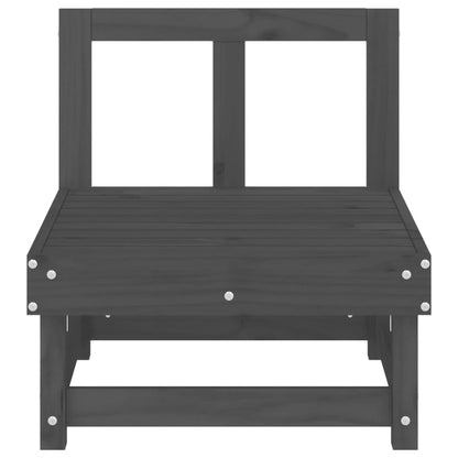 Divani Centrali da Giardino 2 pz Grigi Legno Massello di Pino | homemem39