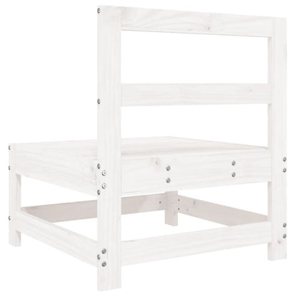 Divano Centrale da Giardino Bianco in Legno Massello di Pino - homemem39