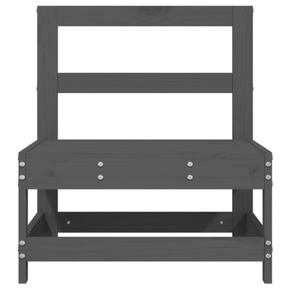 Divano Centrale da Giardino Grigio in Legno Massello di Pino - homemem39