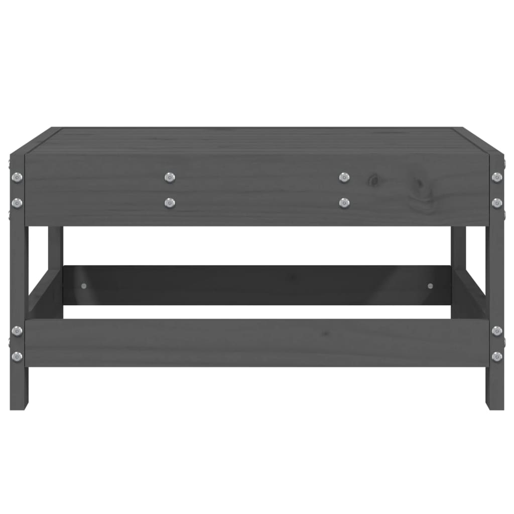 Poggiapiedi da Giardino Grigio in Legno Massello di Pino