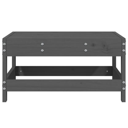 Poggiapiedi da Giardino Grigio in Legno Massello di Pino