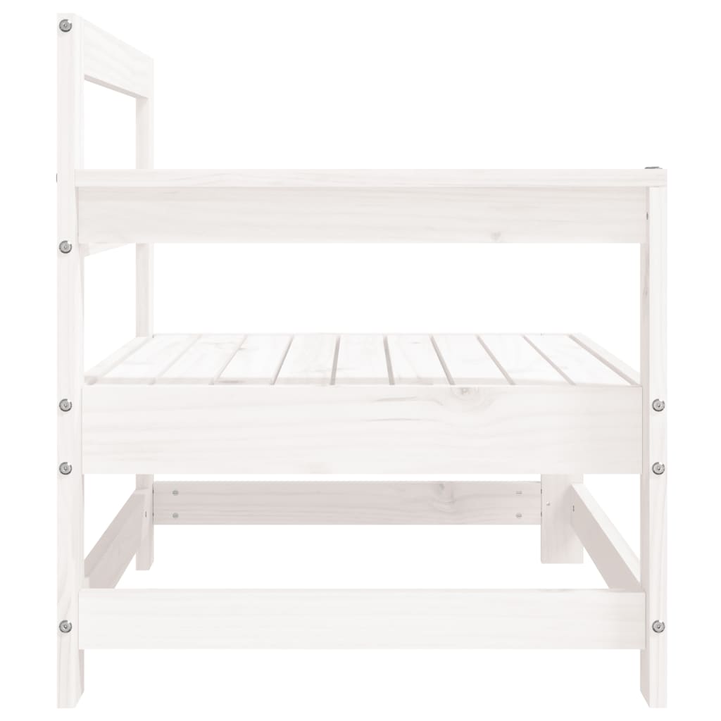 Divani Angolari da Giardino 2 pz Bianchi Legno Massello di Pino - homemem39