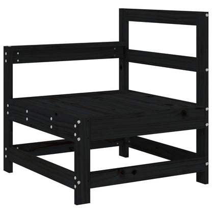 Divani Angolari da Giardino 2 pz Neri in Legno Massello di Pino