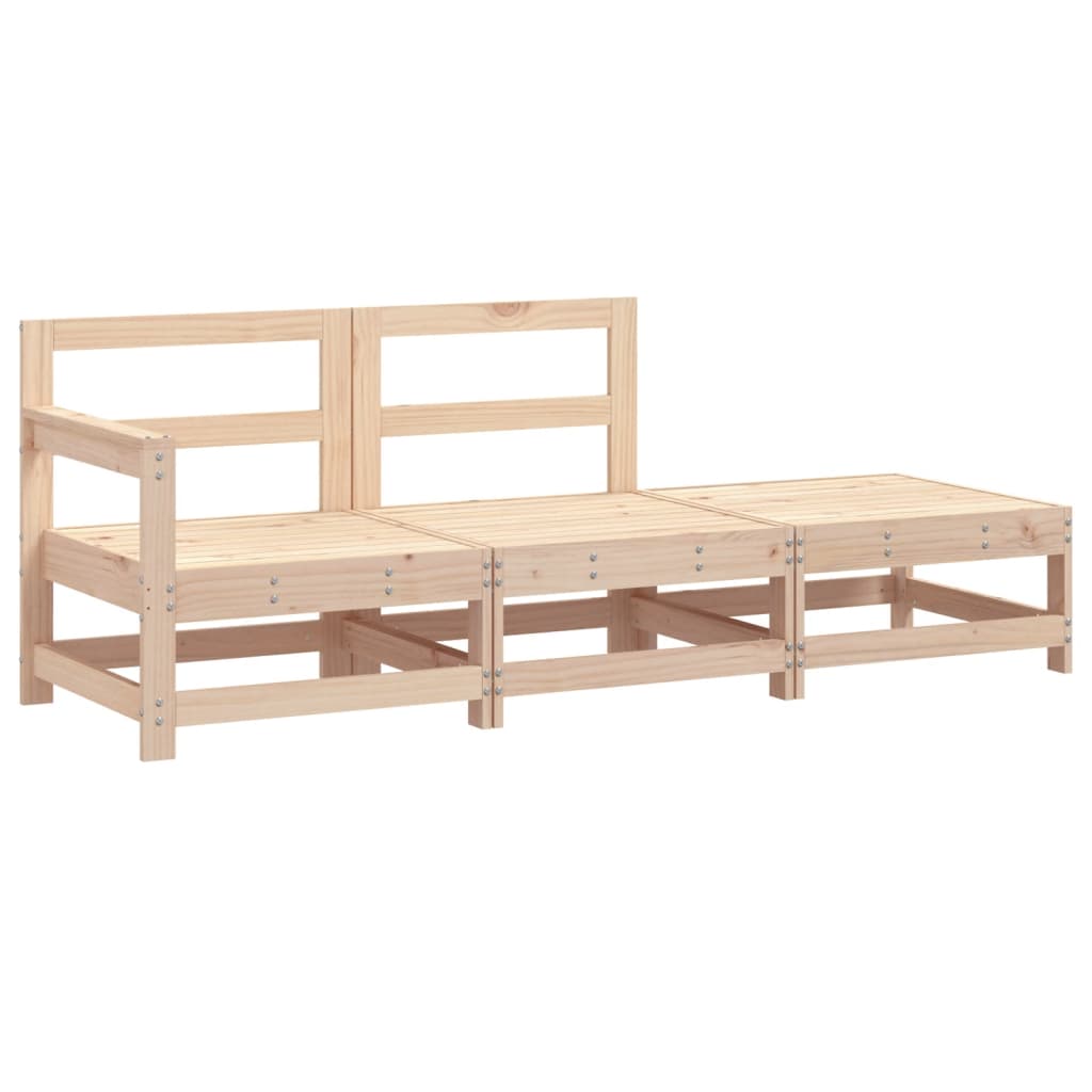 Set Salotto da Giardino 3 pz in Legno Massello di Pino - homemem39