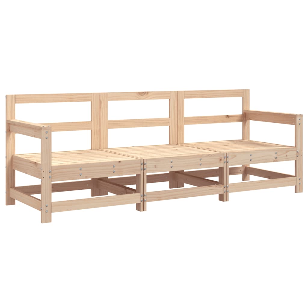 Set Salotto da Giardino 3 pz in Legno Massello di Pino | homemem39