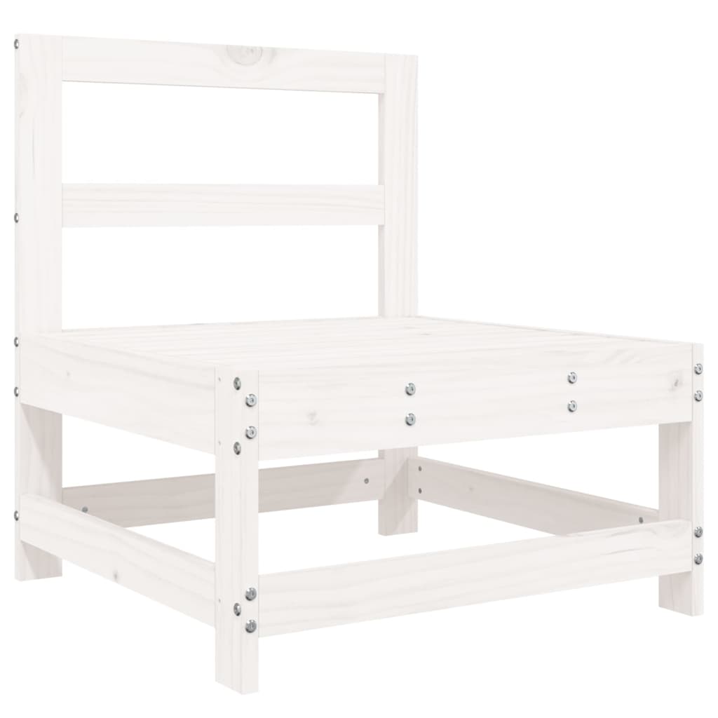 Set Salotto da Giardino 3 pz Bianco in Legno Massello di Pino | homemem39