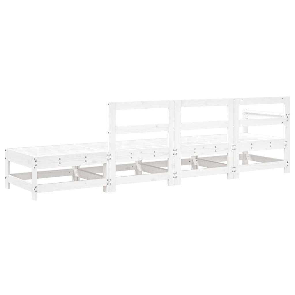 Set Salotto da Giardino 4 pz Bianco in Legno Massello di Pino - homemem39