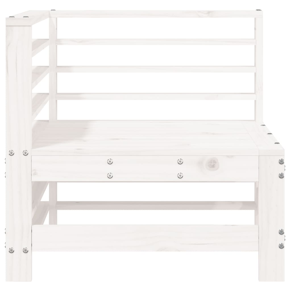 Divano Angolare da Giardino Bianco in Legno Massello di Pino | homemem39