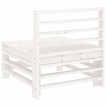 Divano Centrale da Giardino Bianco in Legno Massello di Pino - homemem39