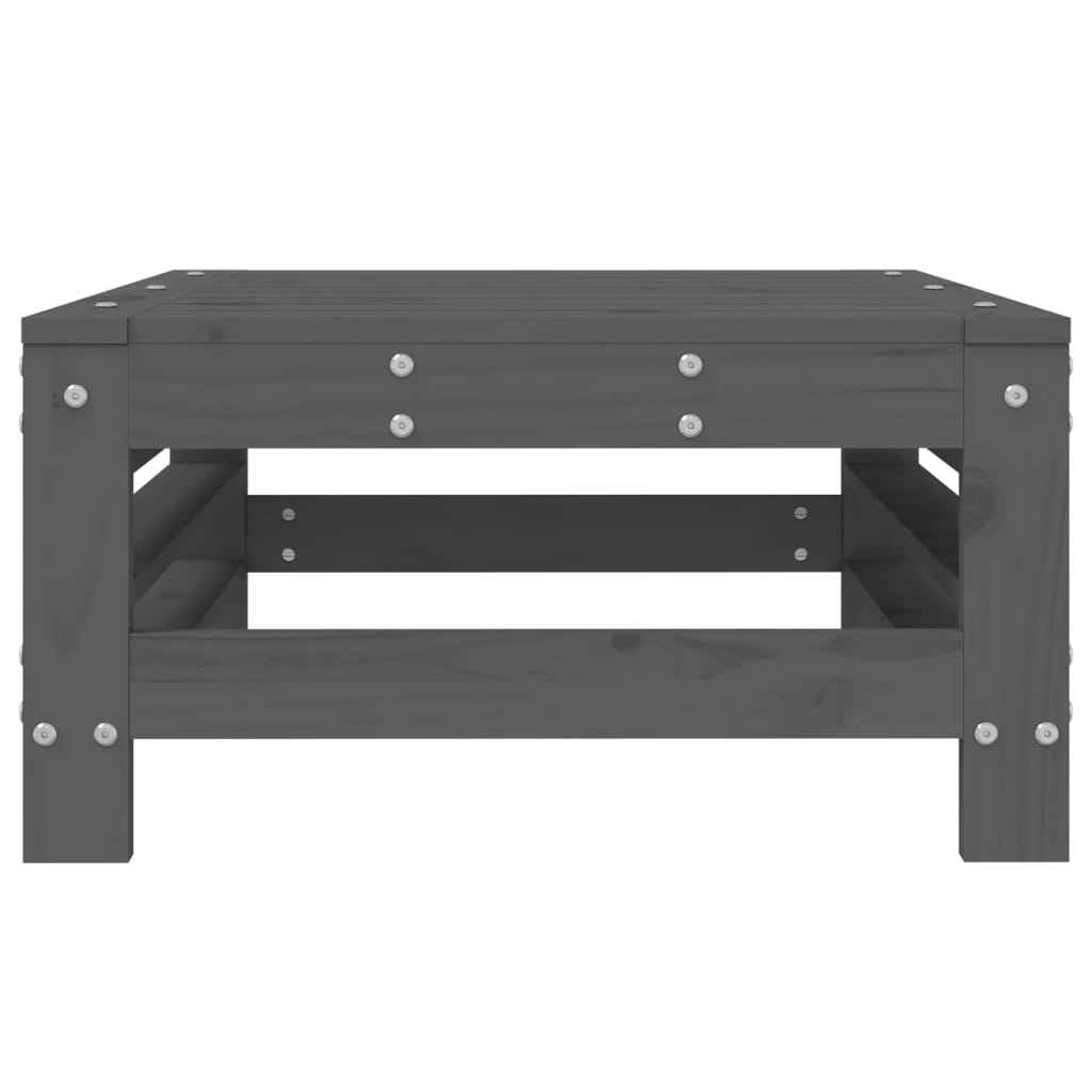 Poggiapiedi da Giardino Grigio in Legno Massello di Pino - homemem39