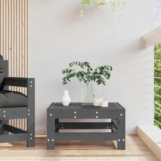 Poggiapiedi da Giardino Grigio in Legno Massello di Pino - homemem39