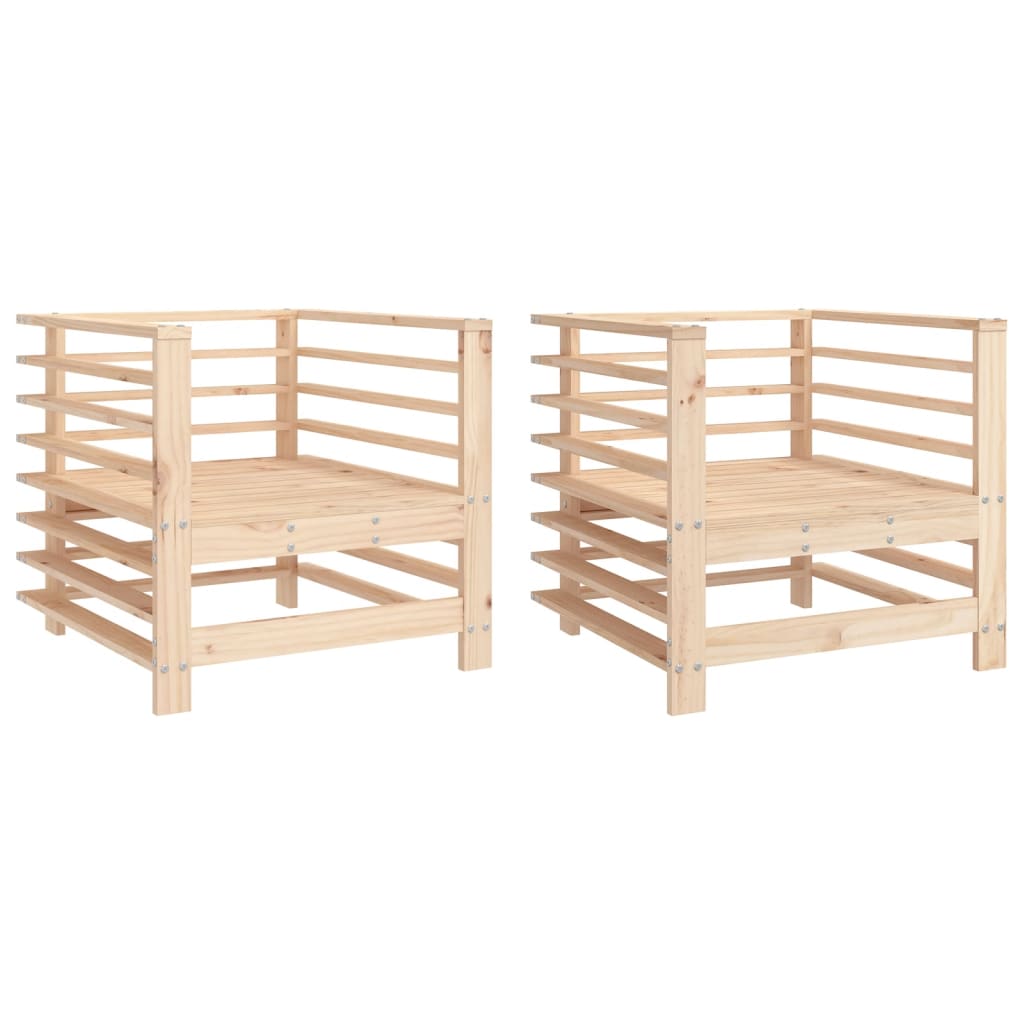 Sedie da Giardino 2pz in Legno Massello Pino