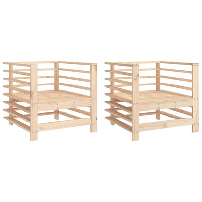Sedie da Giardino 2pz in Legno Massello Pino