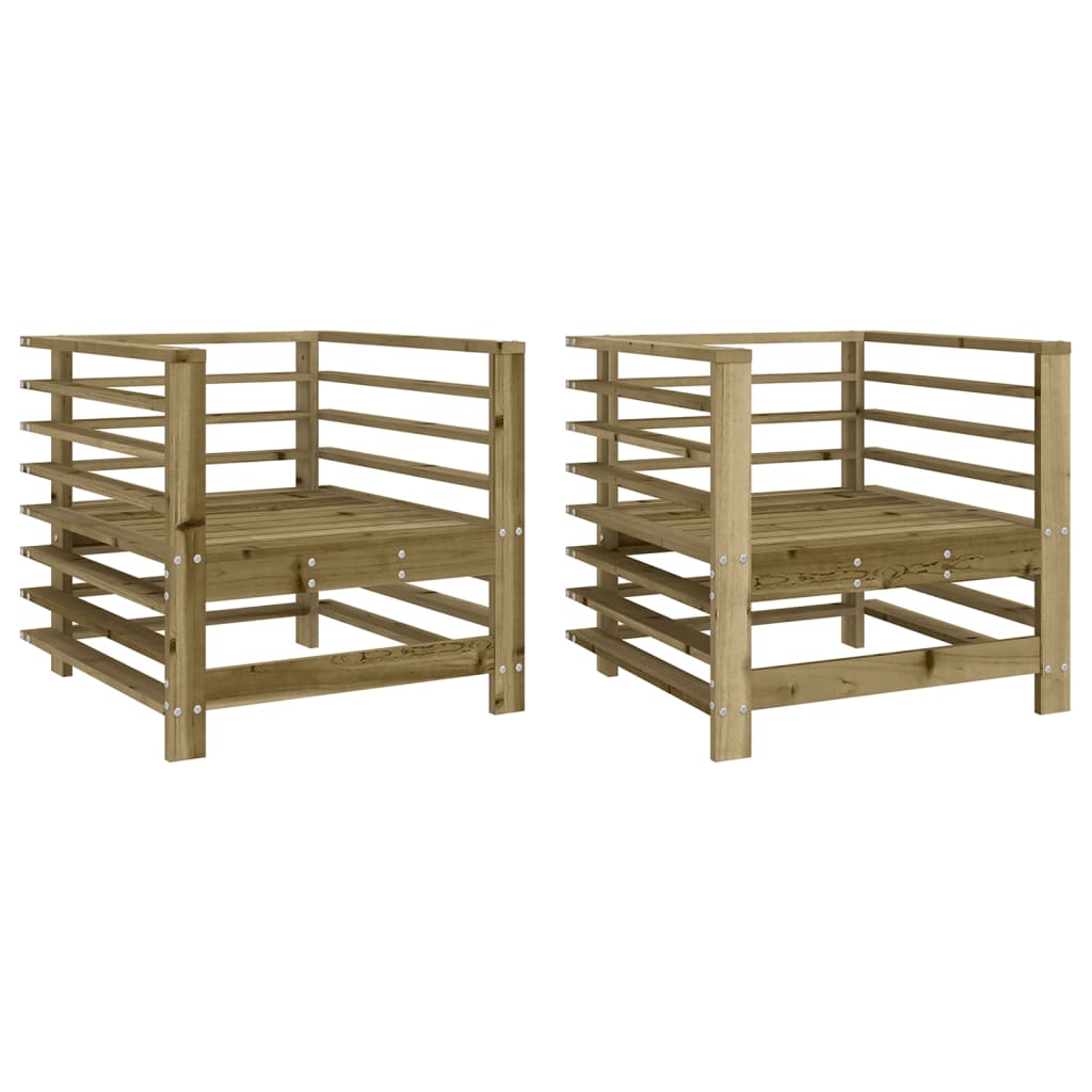 Sedie da Giardino 2 pz in Legno di Pino Impregnato | homemem39
