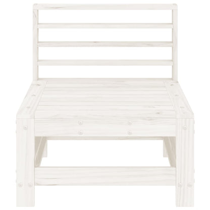 Divani Centrali da Giardino 2 pz Bianchi Legno Massello di Pino | homemem39