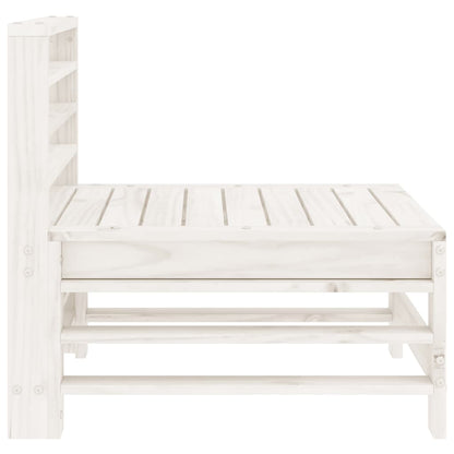 Divani Centrali da Giardino 2 pz Bianchi Legno Massello di Pino | homemem39