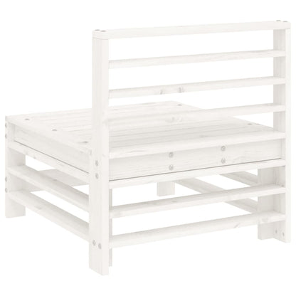 Divani Centrali da Giardino 2 pz Bianchi Legno Massello di Pino | homemem39