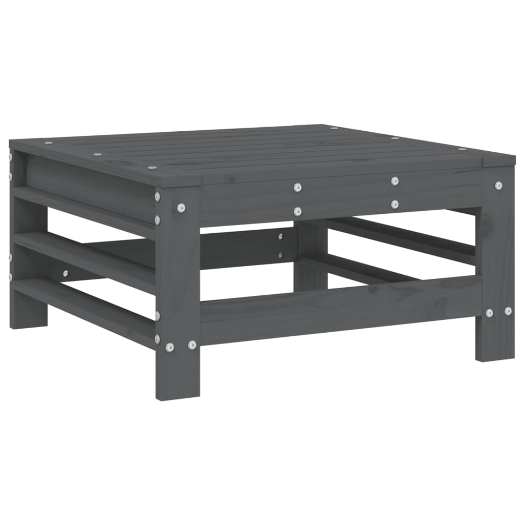 Set Salotto da Giardino 3 pz Grigio in Legno Massello di Pino - homemem39