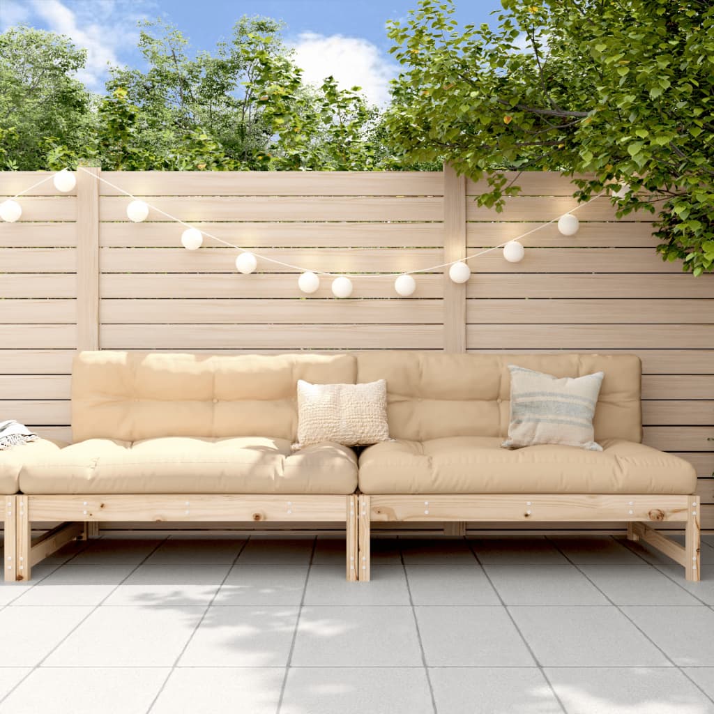 Divani Centrali da Giardino 2pz 120x80cm Legno Massello di Pino - homemem39