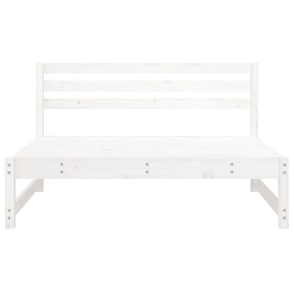 Divani Centrali Giardino 2pz Bianchi 120x80cm Massello Pino | homemem39