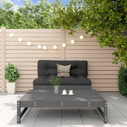 Set Salotto da Giardino 2 pz Grigio in Legno Massello di Pino | homemem39