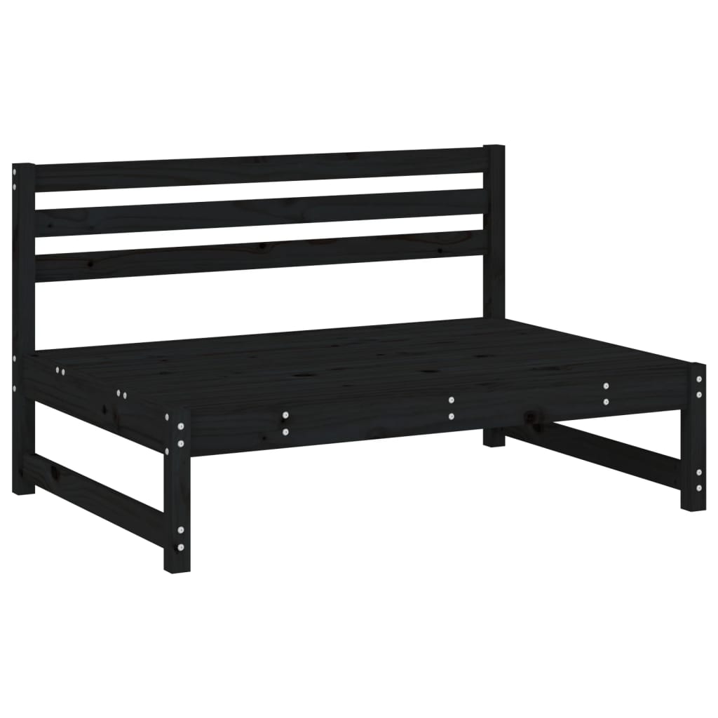Set Salotto da Giardino 2 pz Nero in Legno Massello di Pino | homemem39