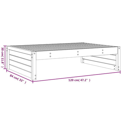 Poggiapiedi da Giardino 120x80 cm Legno Massello di Pino Grigio | homemem39