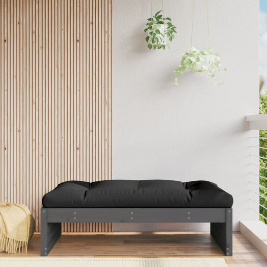 Poggiapiedi da Giardino 120x80 cm Legno Massello di Pino Grigio | homemem39