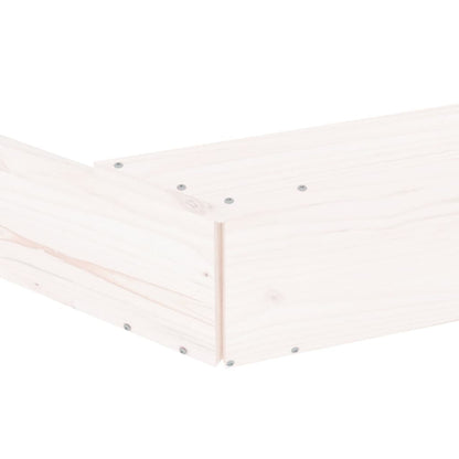 Sabbiera con Sedute Bianca Ottagonale in Legno Massello di Pino - homemem39