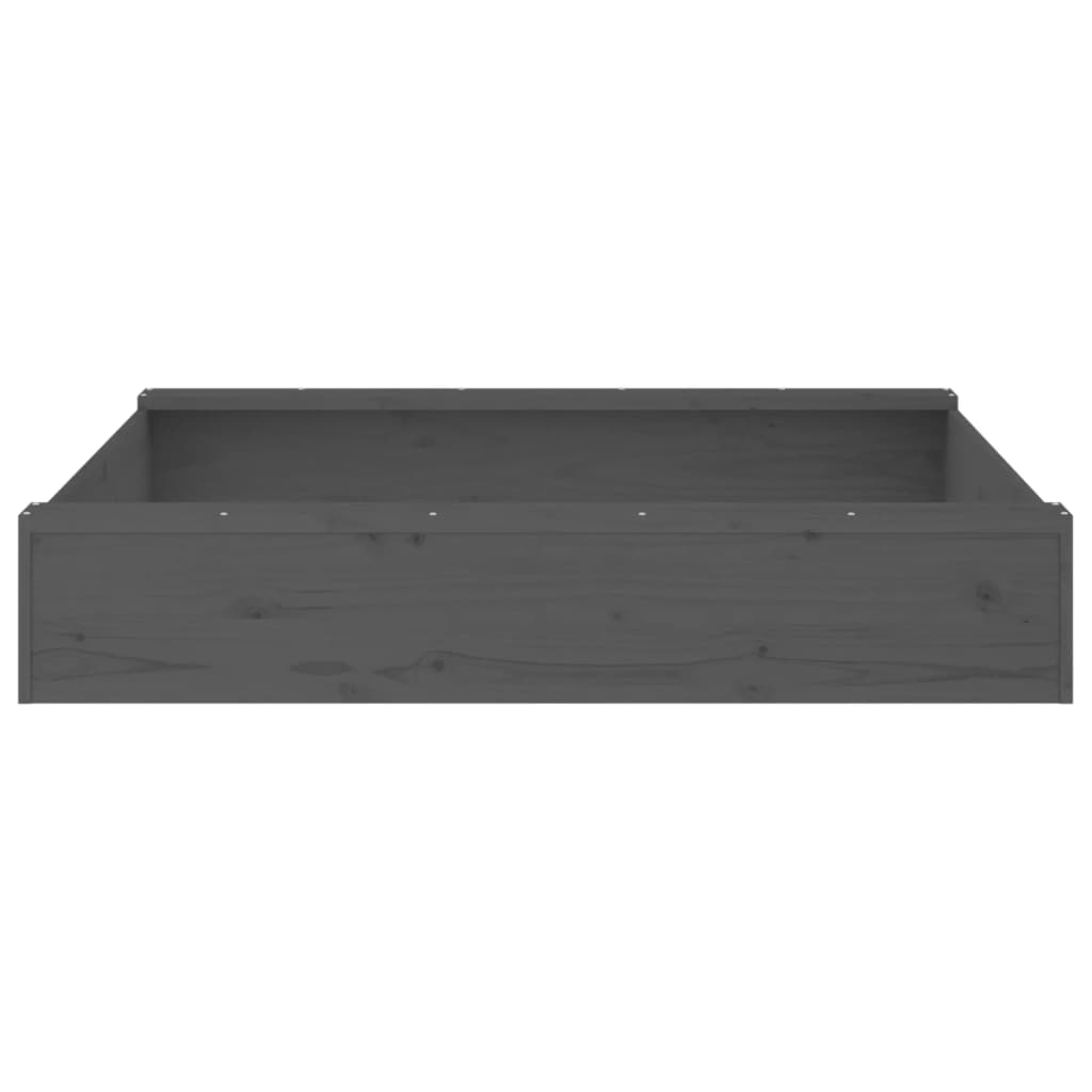 Sabbiera con Sedute Grigia Quadrata in Legno Massello di Pino - homemem39