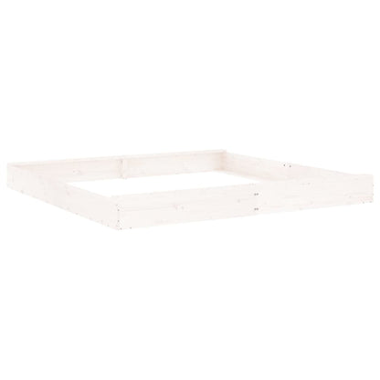 Sabbiera con Sedute Bianca Quadrata in Legno Massello di Pino - homemem39