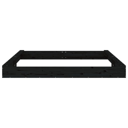 Sabbiera con Sedute Nera Quadrata in Legno Massello di Pino - homemem39