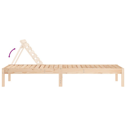 Lettino Prendisole 199,5x60x74 cm in Legno Massello di Pino - homemem39