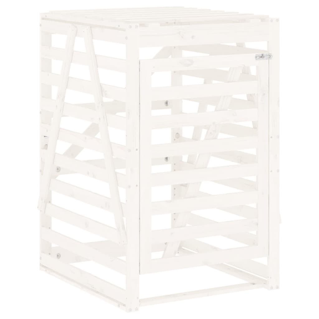 Copribidone Bianco 84x90x128,5 cm in Legno Massello di Pino - homemem39