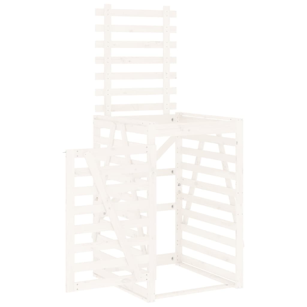 Copribidone Bianco 84x90x128,5 cm in Legno Massello di Pino - homemem39