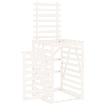 Copribidone Bianco 84x90x128,5 cm in Legno Massello di Pino - homemem39