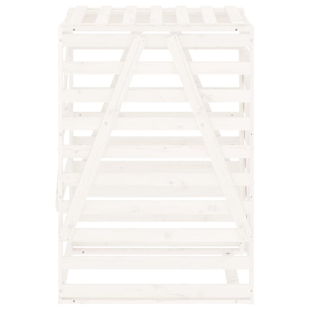 Copribidone Bianco 84x90x128,5 cm in Legno Massello di Pino - homemem39