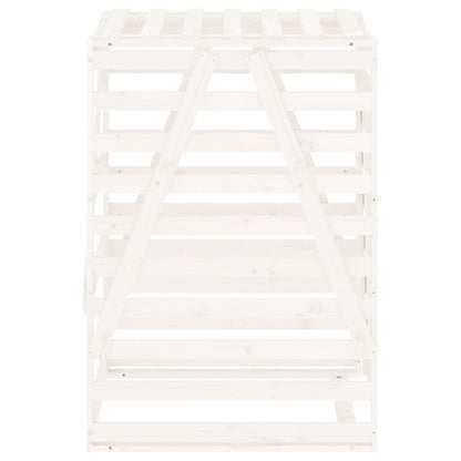 Copribidone Bianco 84x90x128,5 cm in Legno Massello di Pino - homemem39