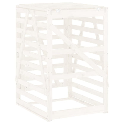 Copribidone Bianco 84x90x128,5 cm in Legno Massello di Pino - homemem39