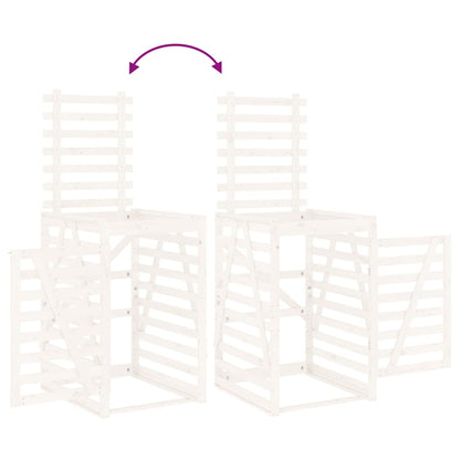 Copribidone Bianco 84x90x128,5 cm in Legno Massello di Pino - homemem39