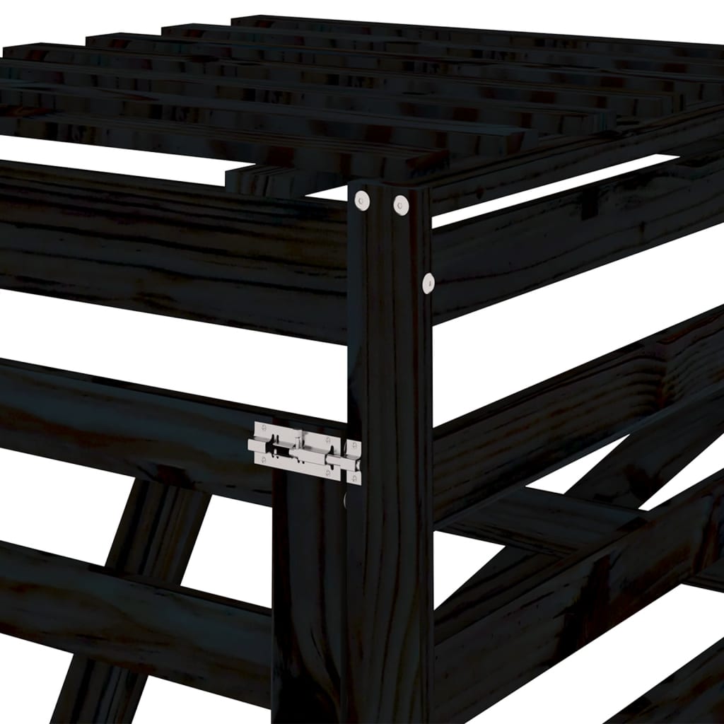 Estensione Copribidone Nero in Legno Massello di Pino - homemem39