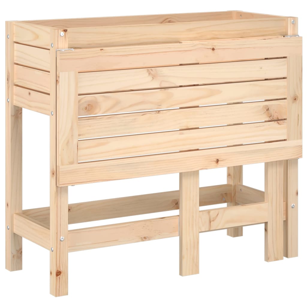 Fioriera da Giardino con Piano Pieghevole Legno Massello Pino - homemem39