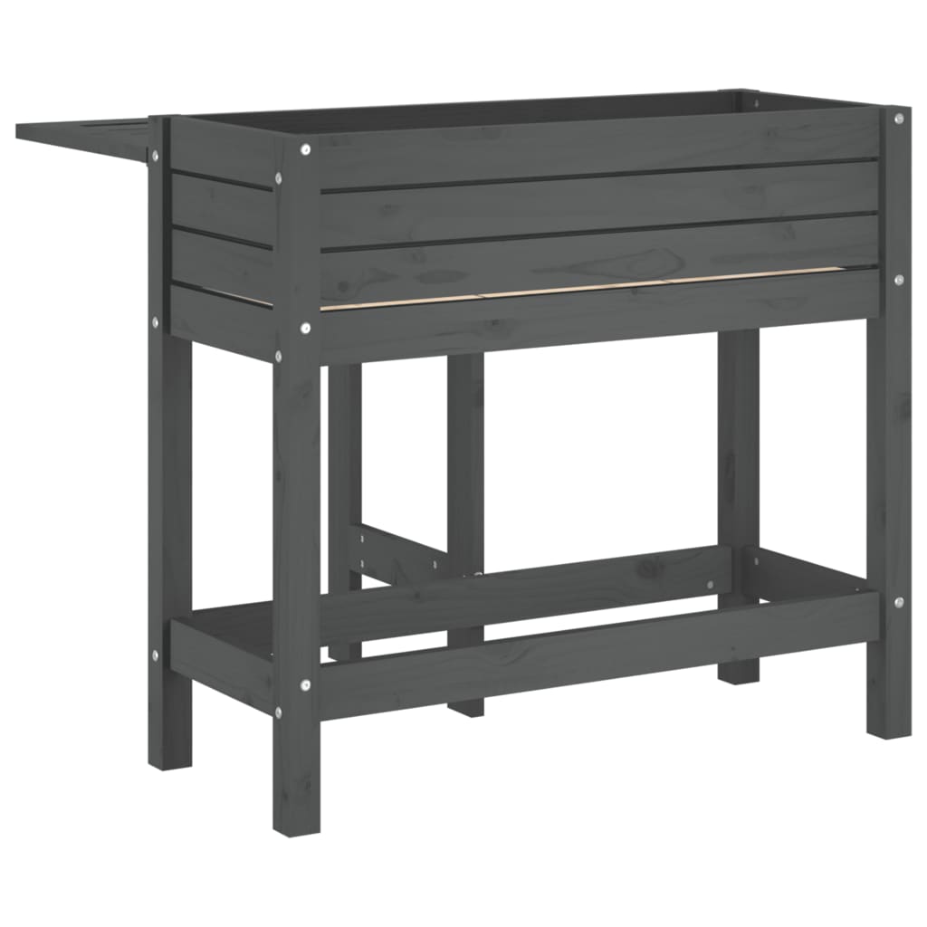 Fioriera Giardino Piano Pieghevole Grigia Legno Massello Pino | homemem39