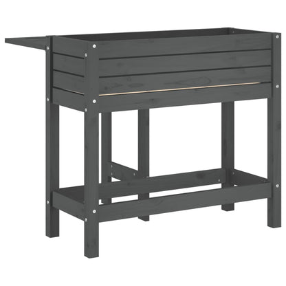 Fioriera Giardino Piano Pieghevole Grigia Legno Massello Pino | homemem39