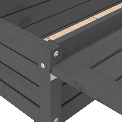 Fioriera Giardino Piano Pieghevole Grigia Legno Massello Pino | homemem39
