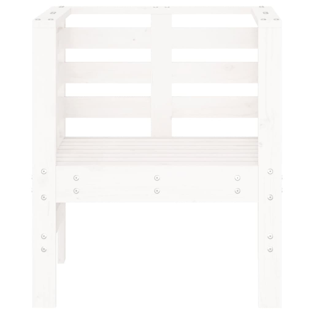 Sedie da Giardino 2pz Bianche 61,5x53x71cm Legno Massello Pino - homemem39