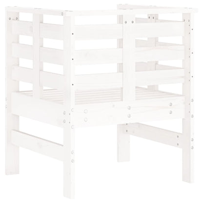 Sedie da Giardino 2pz Bianche 61,5x53x71cm Legno Massello Pino - homemem39