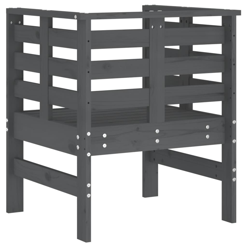 Sedie da Giardino 2pz Grigie 61,5x53x71cm Legno Massello Pino - homemem39