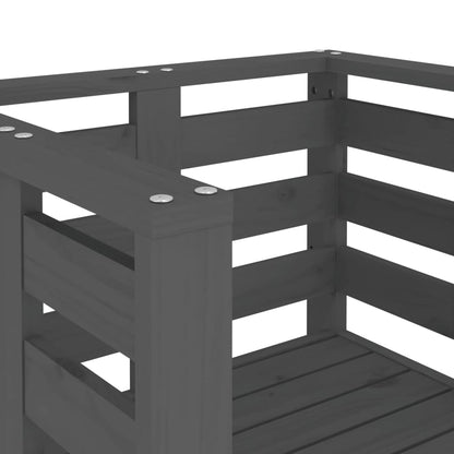 Sedie da Giardino 2pz Grigie 61,5x53x71cm Legno Massello Pino - homemem39